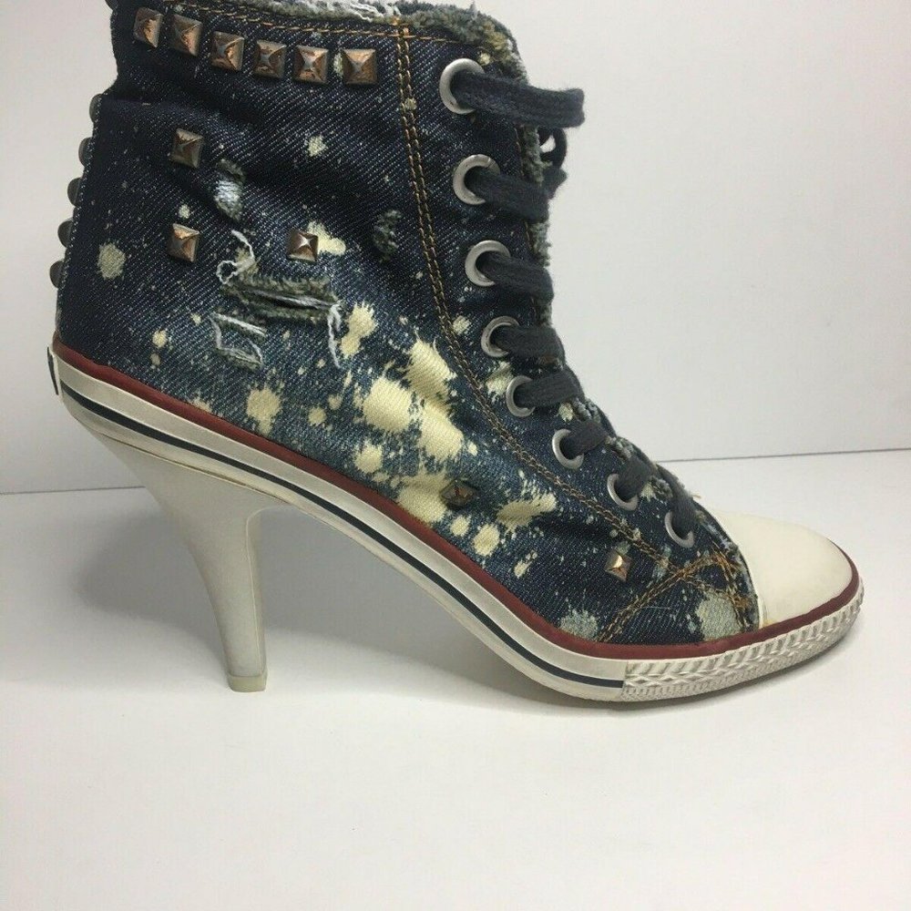 Limited By Ash Denim Hightop Heel Sneaker Sz 9